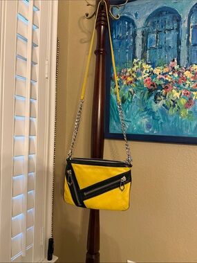 Botkier Yellow and Black Leather Crossbody Bag